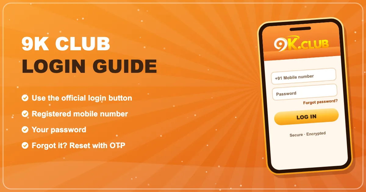 9K Club login guide